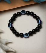  unisex black evil eye elasticated rakhi with roli chawal