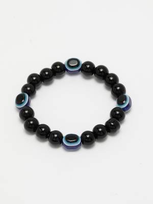  unisex black evil eye elasticated rakhi with roli chawal 3