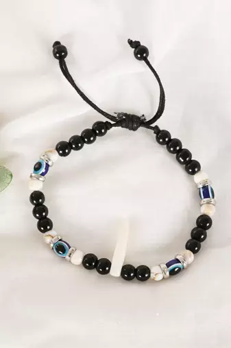  unisex black evil eye rakhi with roli chawal