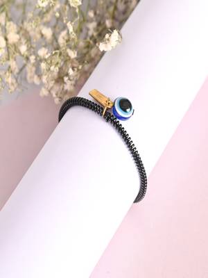 unisex black evil eye spring ring rakhi with roli chawal 3