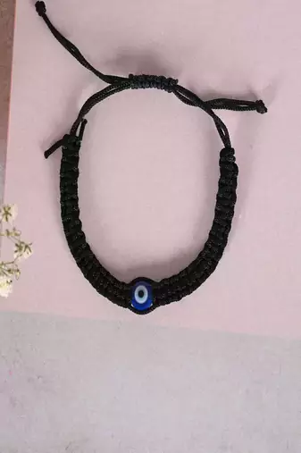 Nvr unisex black evil eye rakhi with roli chawal