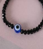 Nvr unisex black evil eye elasticated rakhi with roli chawal