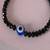 Nvr unisex black evil eye elasticated rakhi with roli chawal