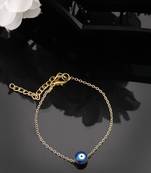  women gold-toned evil eye rakhi with roli chawal