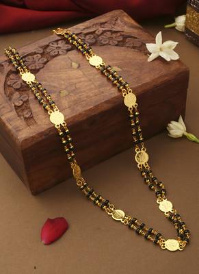 Laxmi Motif Mangalsutra With Gold Coins 1