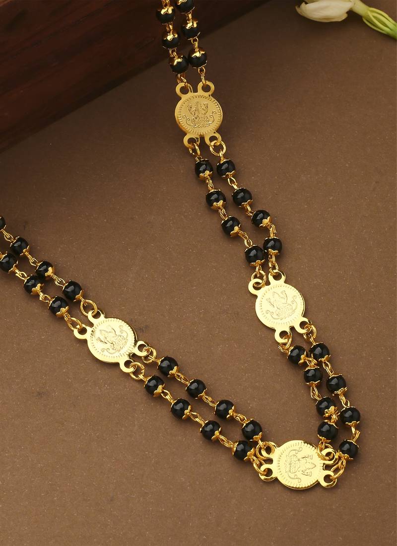 Laxmi Motif Mangalsutra With Gold Coins