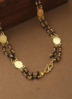 Laxmi Motif Mangalsutra With Gold Coins 4
