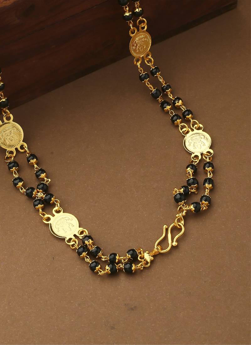 Laxmi Motif Mangalsutra With Gold Coins