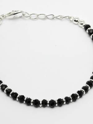  women silver plated black beaded adjustable rakhi with roli chawal 3