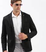 SHOWOFF Men's Notched Lapel Solid Black Single-Breasted Blazer