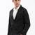 SHOWOFF Men's Notched Lapel Solid Black Single-Breasted Blazer