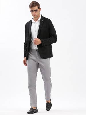 SHOWOFF Men's Notched Lapel Solid Black Single-Breasted Blazer 5