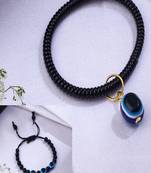  unisex set of 2 black evil eye rakhi with roli chawal