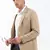 Men's Notched Lapel Solid Beige Single-Breasted Blazer