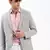 Men's Notched Lapel Solid Grey Single-Breasted Blazer