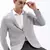 Men's Notched Lapel Solid Grey Single-Breasted Blazer