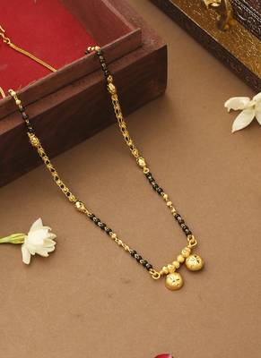 Black Mangalsutra With 2 Stones 1