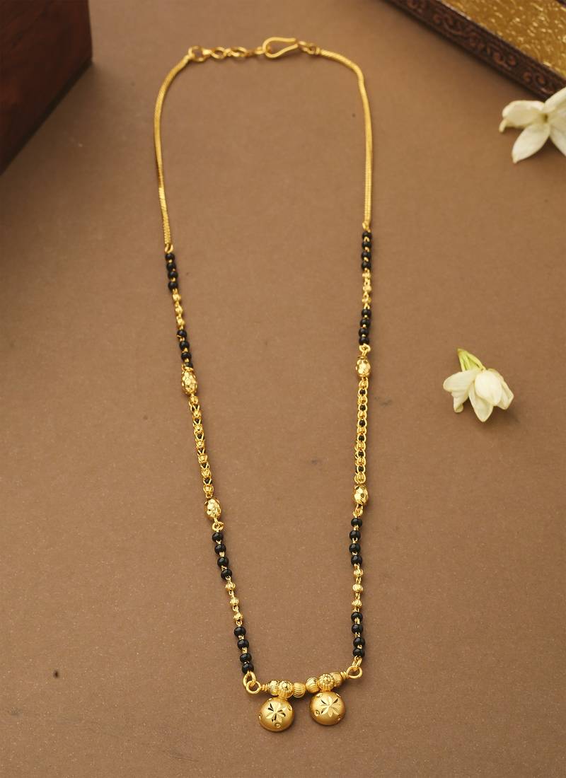 Black Mangalsutra With 2 Stones