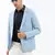 Men's Notched Lapel Solid Blue Single-Breasted Blazer