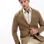 Men's Notched Lapel Solid Brown Single-Breasted Blazer