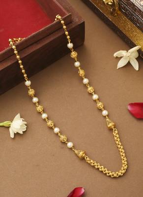 White Gold Beaded Necklace 1