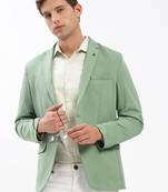 SHOWOFF Men's Notched Lapel Solid Green Single-Breasted Blazer