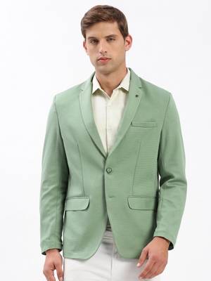 SHOWOFF Men's Notched Lapel Solid Green Single-Breasted Blazer 2