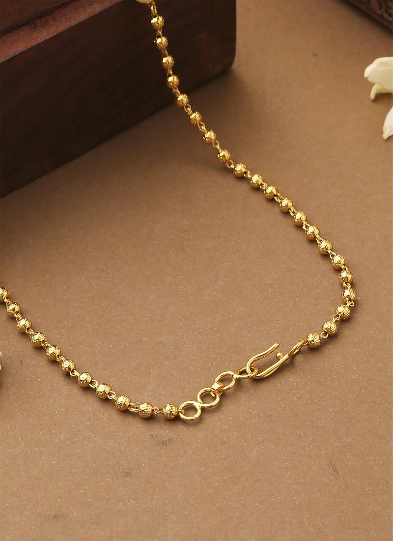 White Gold Beaded Necklace