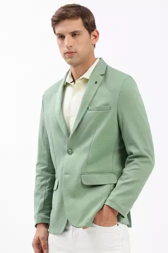 SHOWOFF Men's Notched Lapel Solid Green Single-Breasted Blazer