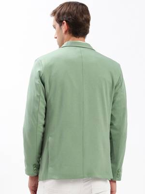 SHOWOFF Men's Notched Lapel Solid Green Single-Breasted Blazer 4