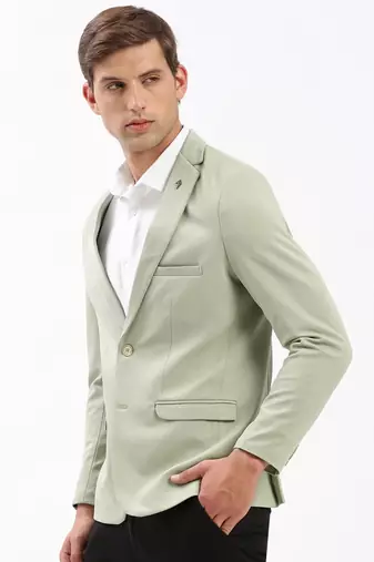 SHOWOFF Men's Notched Lapel Solid Green Single-Breasted Blazer