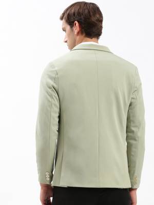 SHOWOFF Men's Notched Lapel Solid Green Single-Breasted Blazer 4