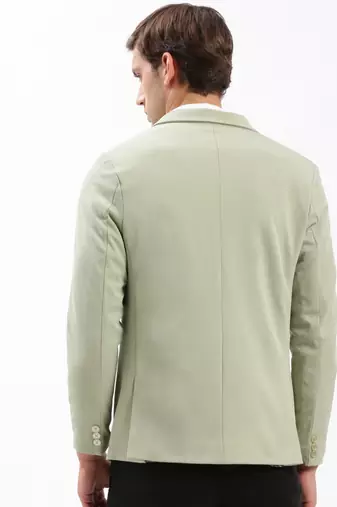 SHOWOFF Men's Notched Lapel Solid Green Single-Breasted Blazer