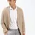 Men's Notched Lapel Solid Beige Single-Breasted Blazer