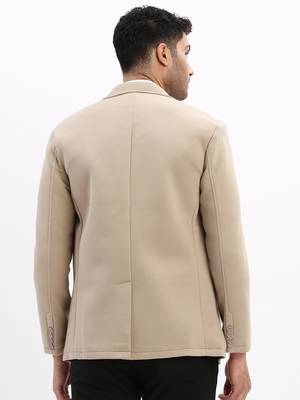 SHOWOFF Men's Solid Notched Lapel Beige Single Breasted Blazer 4