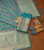 Rama soft banarasi silk zari woven design dress material
