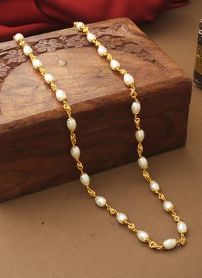 White Gold Plated Beaded Necklace 1