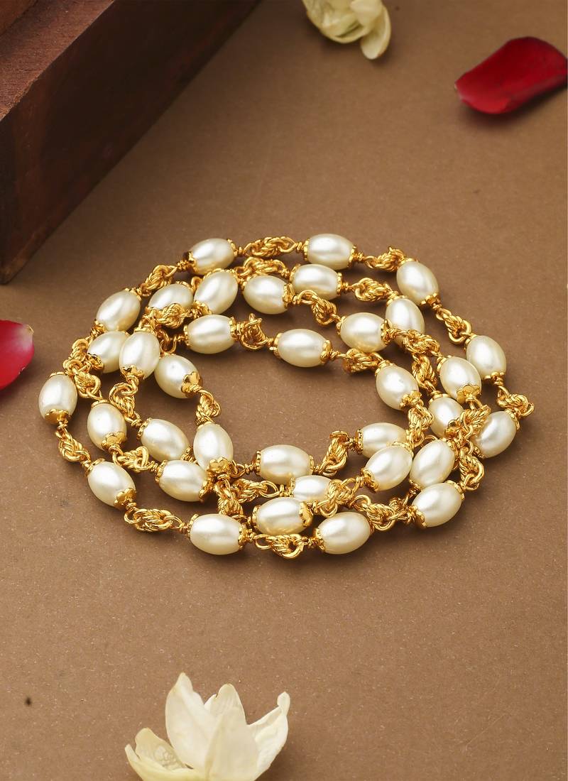 White Gold Plated Beaded Necklace