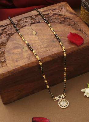 Black Gold Mangalsutra With Single Stone 1