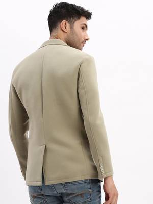 SHOWOFF Men's Solid Notched Lapel Green Single Breasted Blazer 4