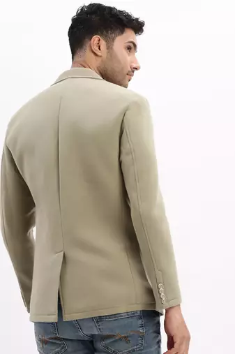 SHOWOFF Men's Solid Notched Lapel Green Single Breasted Blazer
