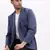 Men's Solid Notched Lapel Blue Single Breasted Blazer