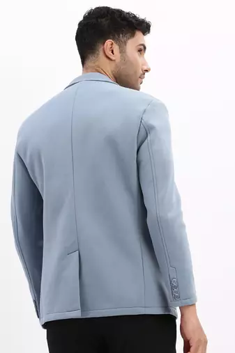 SHOWOFF Men's Solid Notched Lapel Blue Single Breasted Blazer