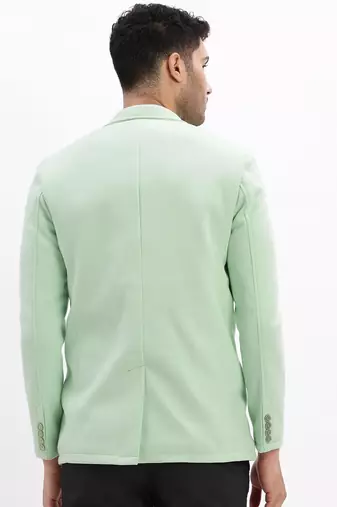 SHOWOFF Men's Solid Notched Lapel Sea Green Single Breasted Blazer