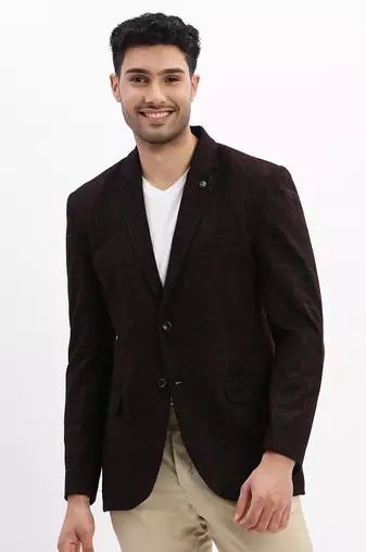 men's printed notched lapel Multicolor single breasted blazer