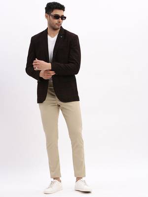 men's printed notched lapel Multicolor single breasted blazer 5