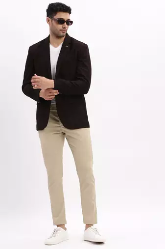 men's printed notched lapel Multicolor single breasted blazer