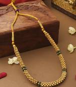 Round Shape Necklace With Green Stones