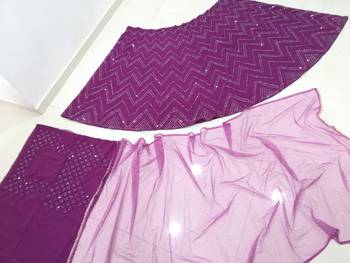 GLAMOROUS WOMEN'S WINE THREAD EMBROIDERED FAUX GEORGETTE FABRIC PARTY WEAR LEHENGA CHOLI 4