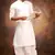 Men's cotton blend white dhoti kurta set